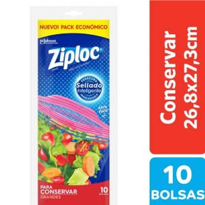 ZIPLOC BOLSA PARA CONSERVA GRANDE 26.8x27.3cm x 10u